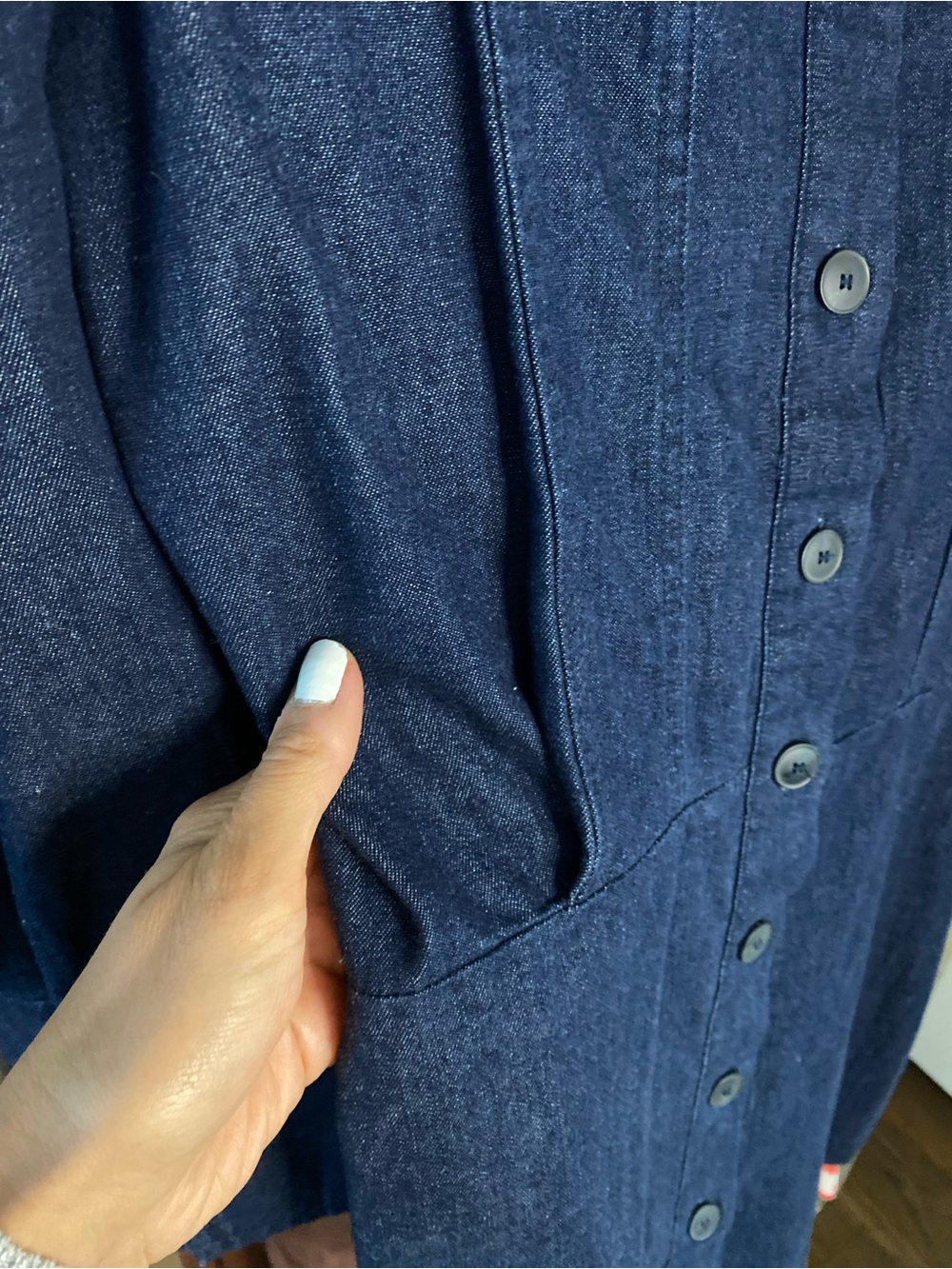 ZARA Dark Indigo Long Smocked Back Denim Jacket! 🌌 - Picture 8 of 11
